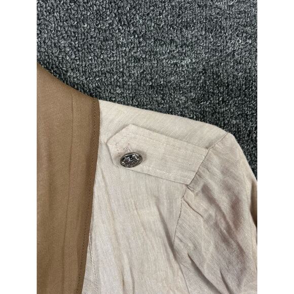 Ryu by Anthropologie Military Womens Sz S Sweater Cardigan Shawl  Brown Striped - Picture 5 of 12